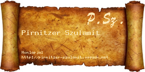 Pirnitzer Szulamit névjegykártya